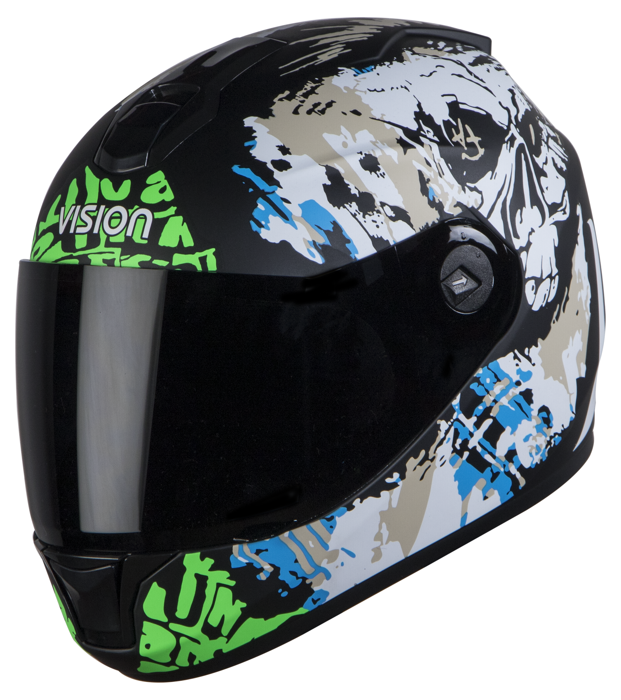 SBH-11 Vision Skull Mat Black With Desert Storm( Fitted With Clear Visor Extra Smoke Visor Free)